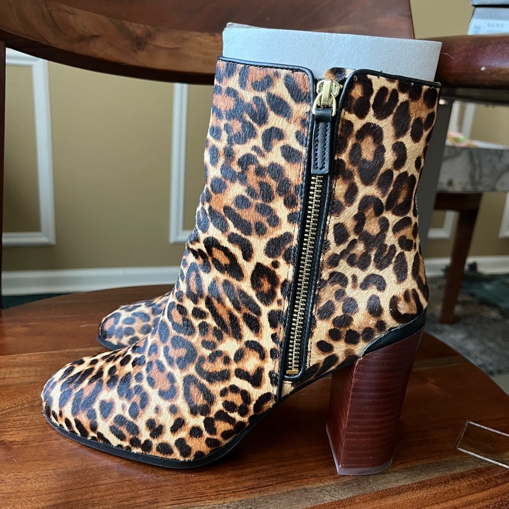 Katherine Kelly Jaymie Natural Calf Hair Leopard Print Boots